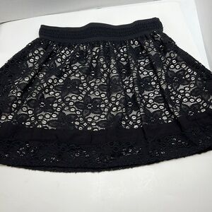 Joe Benbasset Lace Skater Skirt Black Size Large